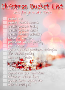 Christmas Bucket List … aneb seznam plánů na vánoční období :-)