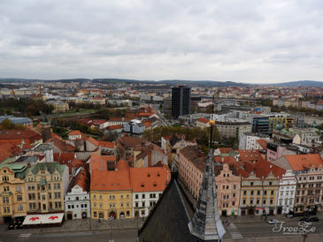 Plzeňské oslavy vzniku republiky – pohled z věže katedrály sv. Bartoloměje