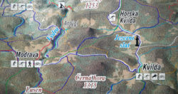 Mapa: okruh Horská Kvilda - Kvilda - Modrava - Horská Kvilda