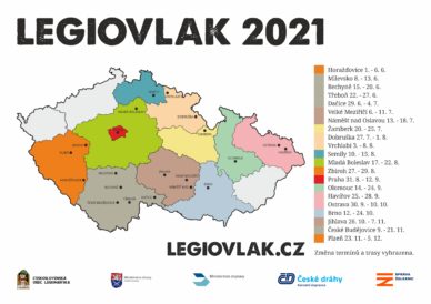 Legiovlak vyráží na cestu po republice i v roce 2021