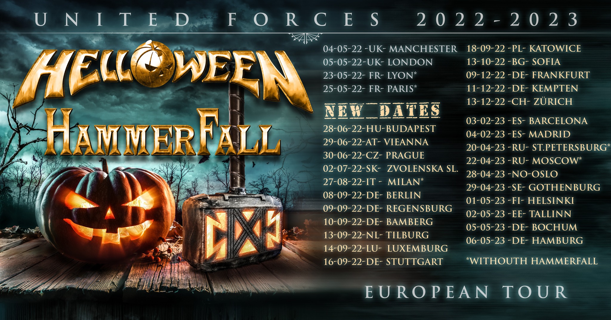 Helloween a HammerFall zahrají v Praze 30. června 2022